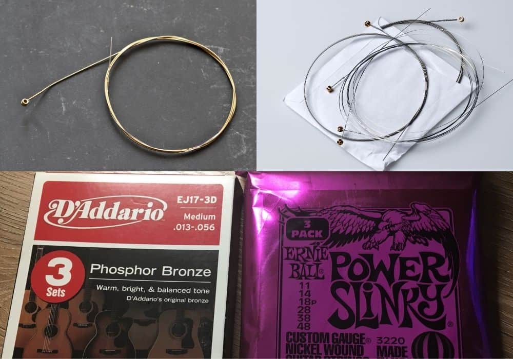 acoustic guitar strings on electric guitar