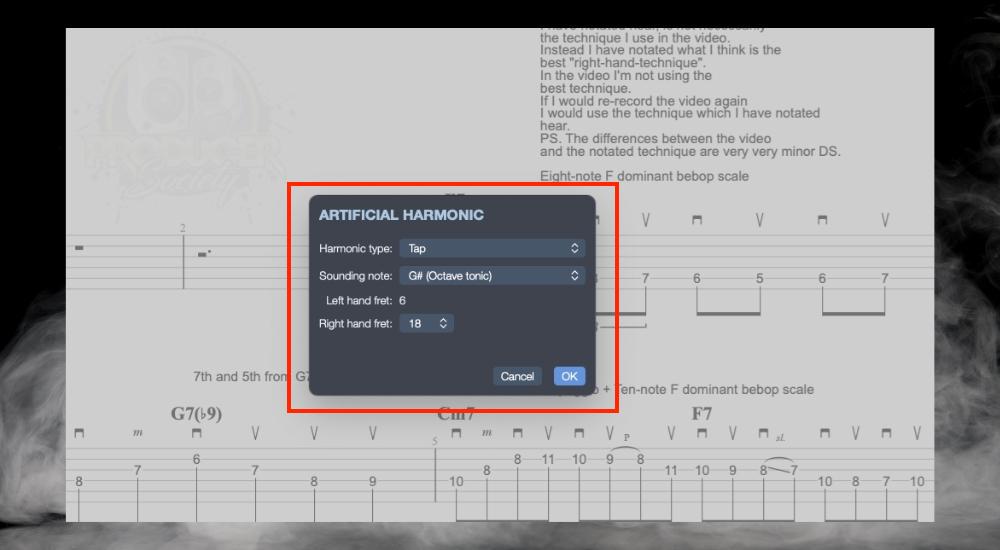 A.H. - Guide to Pinch, Tap, Semi, & Natural Harmonics in Guitar Pro