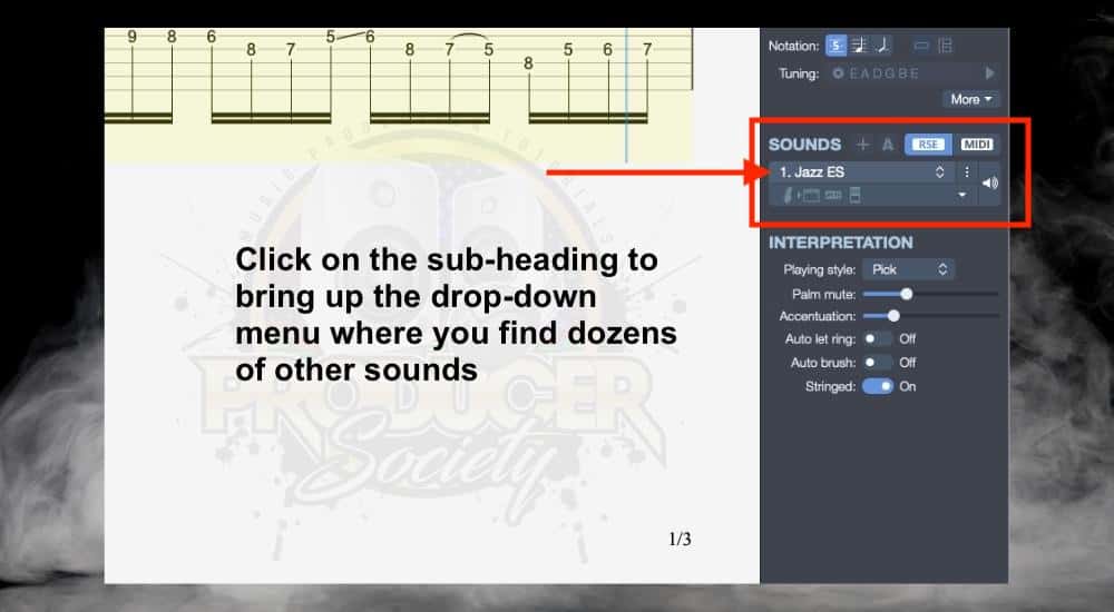 Changing the Sound - How to Change Instruments in Guitar Pro (macOS)