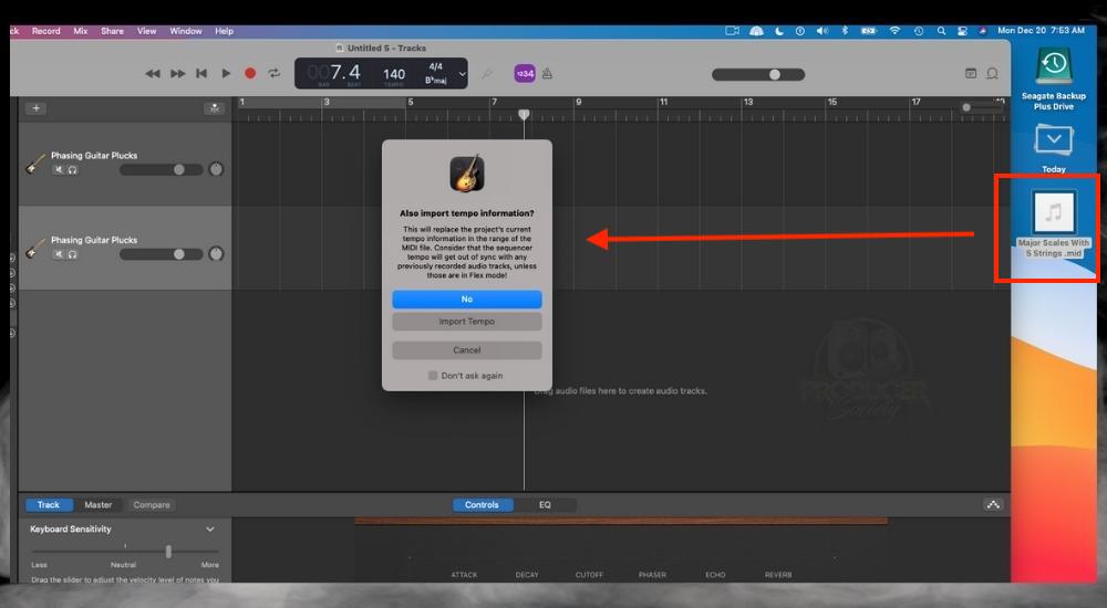 garageband how to export a single track