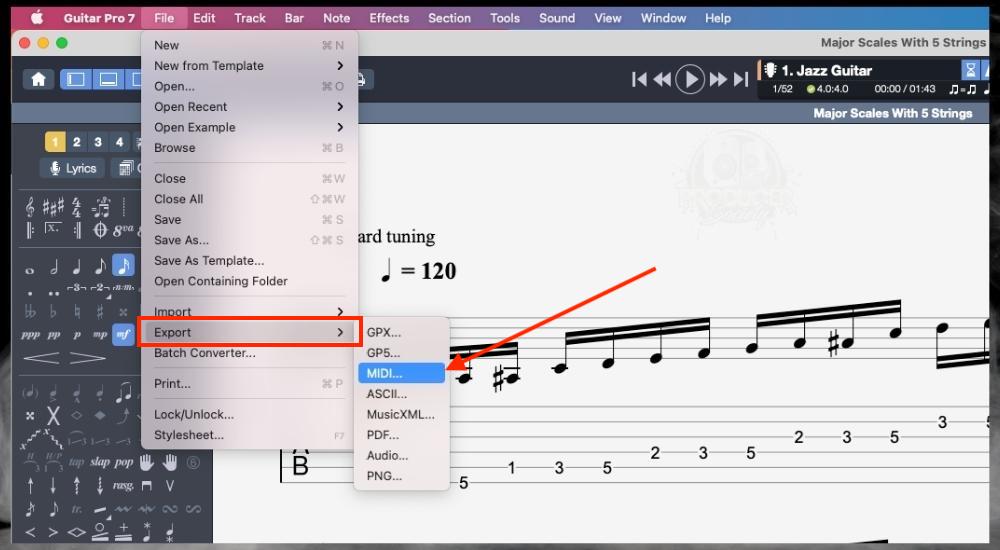 Export Guitar Pro - How To Export MIDI From Guitar Pro [An Illustrated Guide]