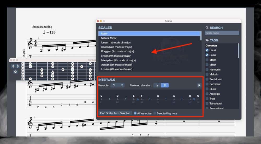 Scales in Guitar Pro - What Can Guitar Pro Do A Comprehensive List Of Features