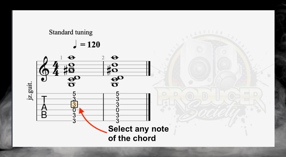 Select the Chord - How to Add Chords in Guitar Pro [Step-by-Step]