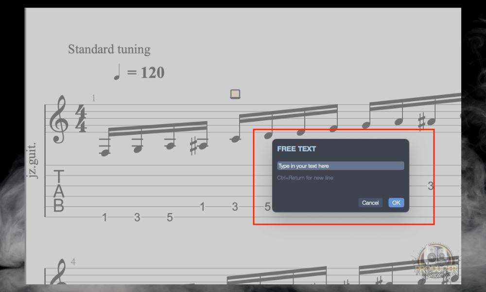 Typing in the Text - How to Add Text and Lyrics in Guitar Pro [Full Guide]