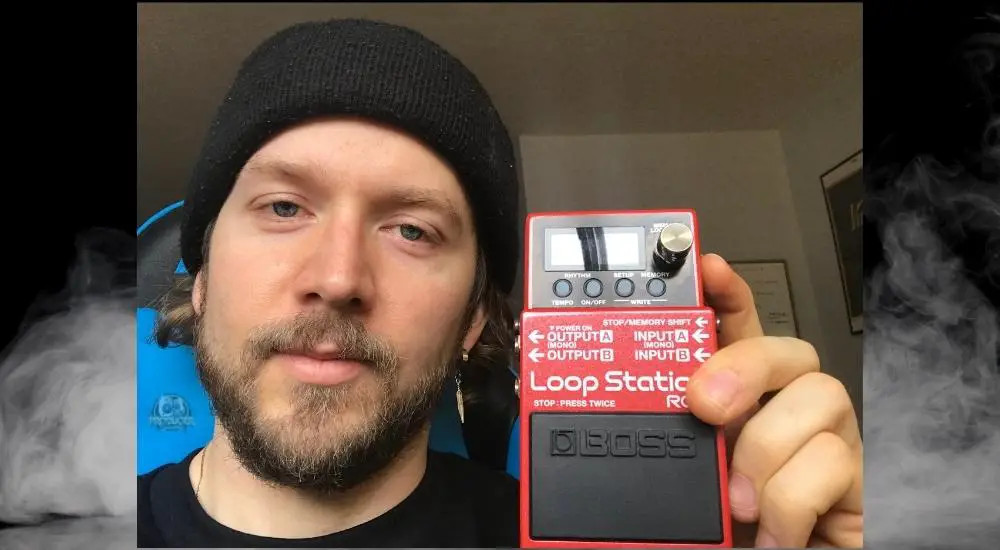 Boss RC-5 Loop Station (with Andrew in it)  - How to Use the Boss Loop Station 