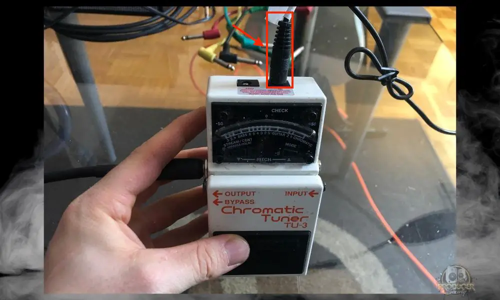 Connecting 9V Adapter to Tuner Pedal - How to Use A Guitar Tuner Pedal 