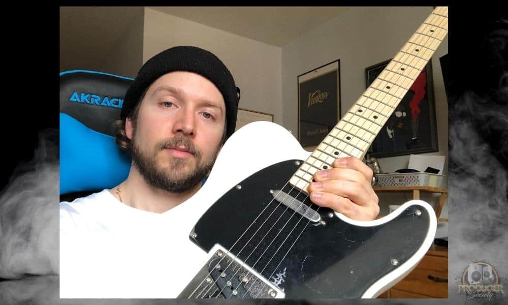 Me with my Squier Telecaster - you can learn these principles on any guitar. 