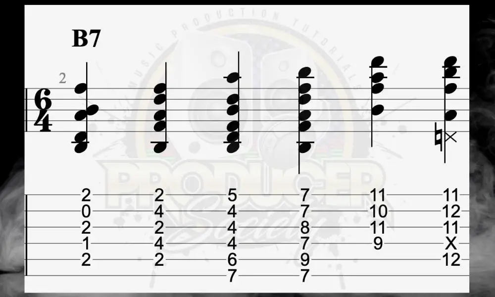 6 Different Voicings of B7 - What's A B7 Chord 