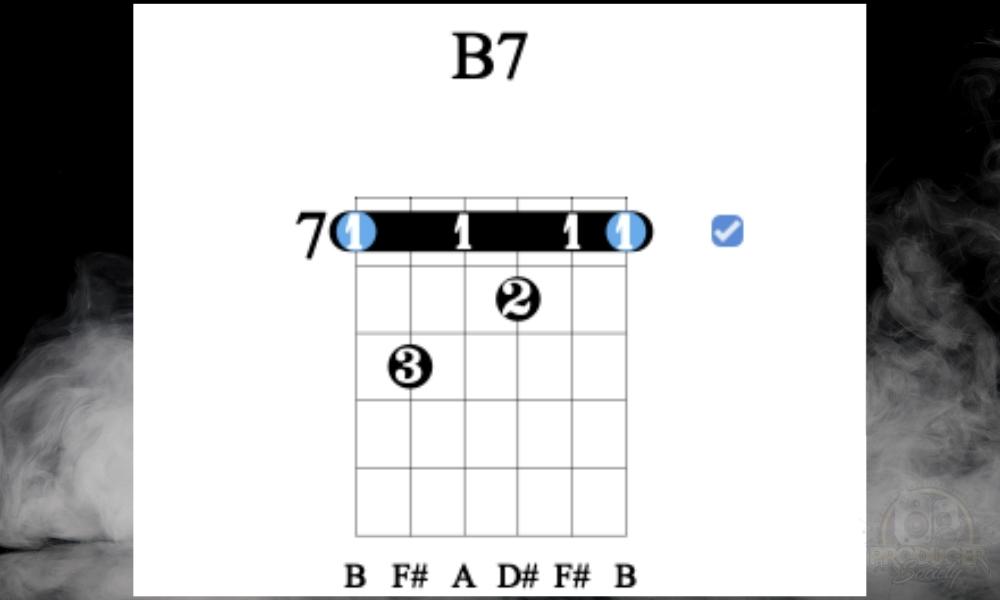 B7 Barre chord on 7th Fret - What's A B7 Chord 