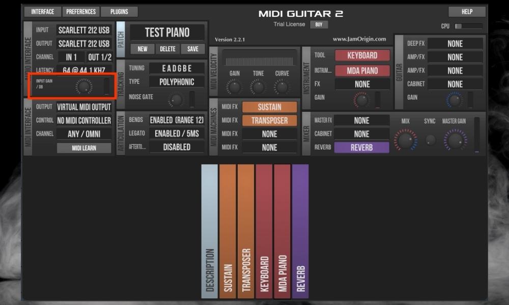 Setting Noise Gate - How to Use Your Guitar As a MIDI Controller 