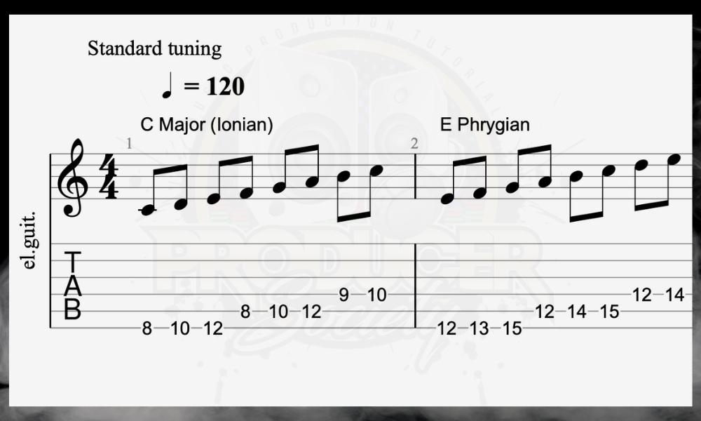 C Major to E Phrygian - How to Harmonize in 3rd on the Guitar 