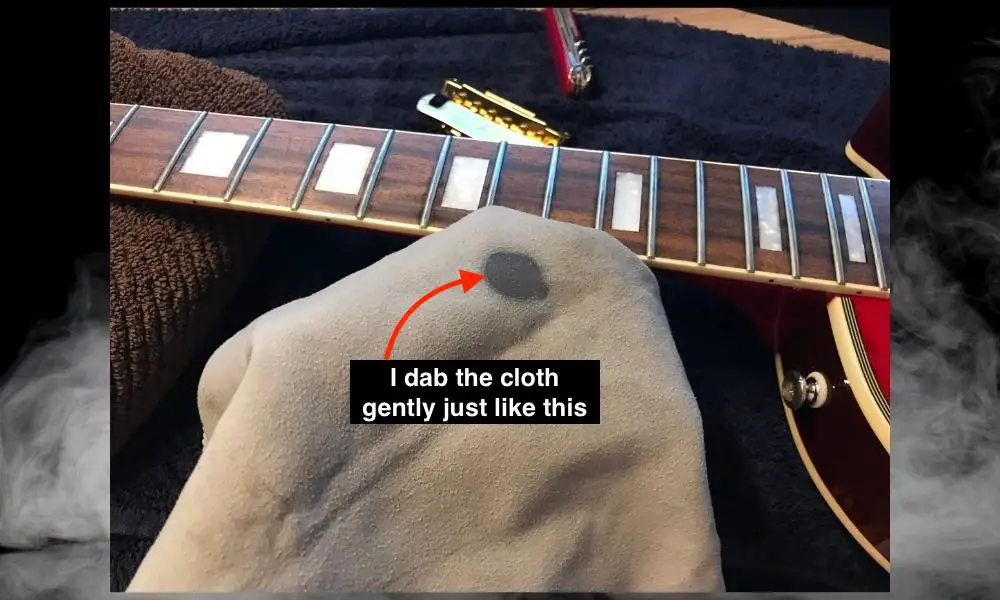 Applying Fretboard Conditioner - How to Set Up The Epiphone Les Paul Custom .jpg