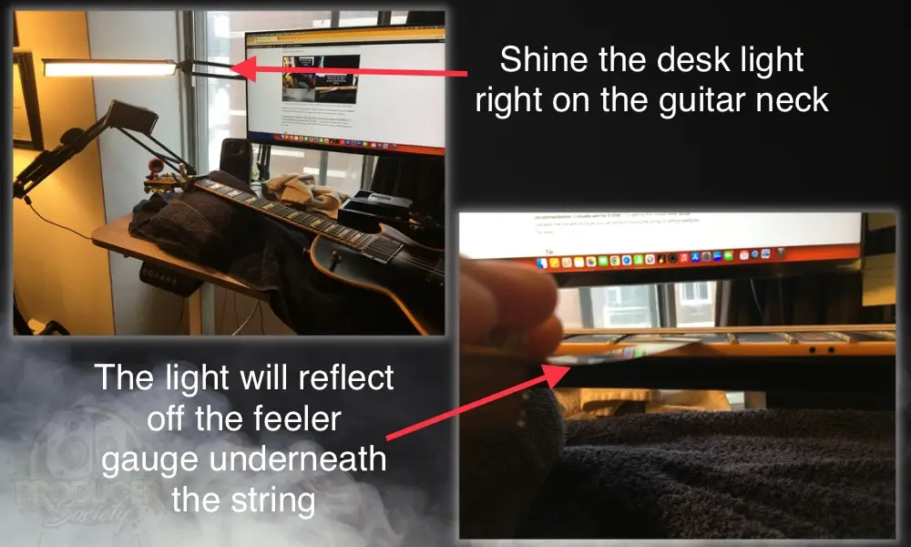 Having Desk Light Shine On The Feeler Gauge - Setting Up The ESP Eclipse 