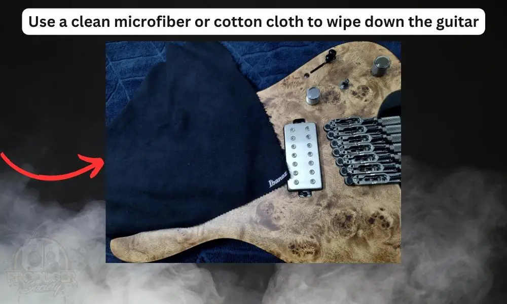 Microfiber Cloth for How to Restring A Headless Guitar (A Full Guide)