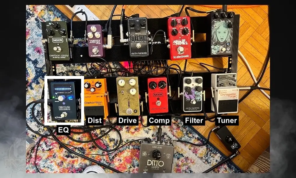 My Board with the Distortion Pedal