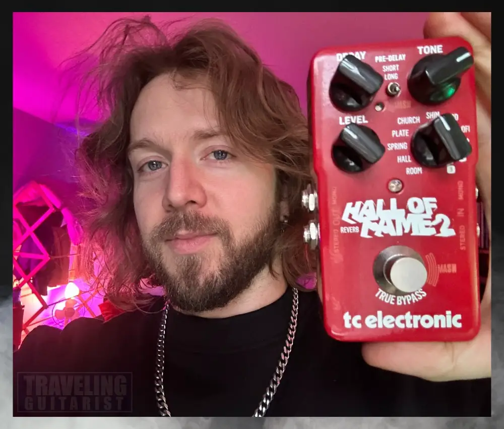 Me Holding the Hall of Fame Reverb 2 from TC Electronic 