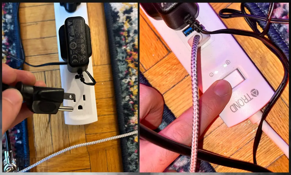 6 - Turning the Power Off with the switch and amp cable 