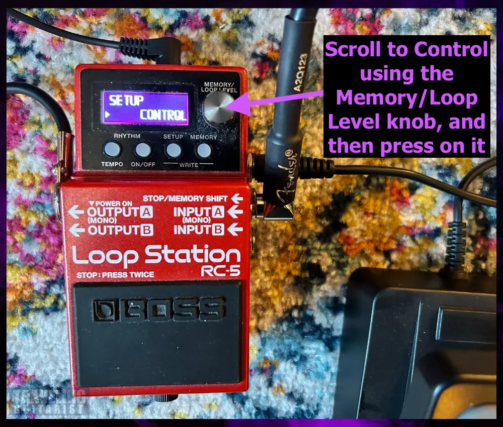 3) Scroll to Control and Press The LoopMemory Button