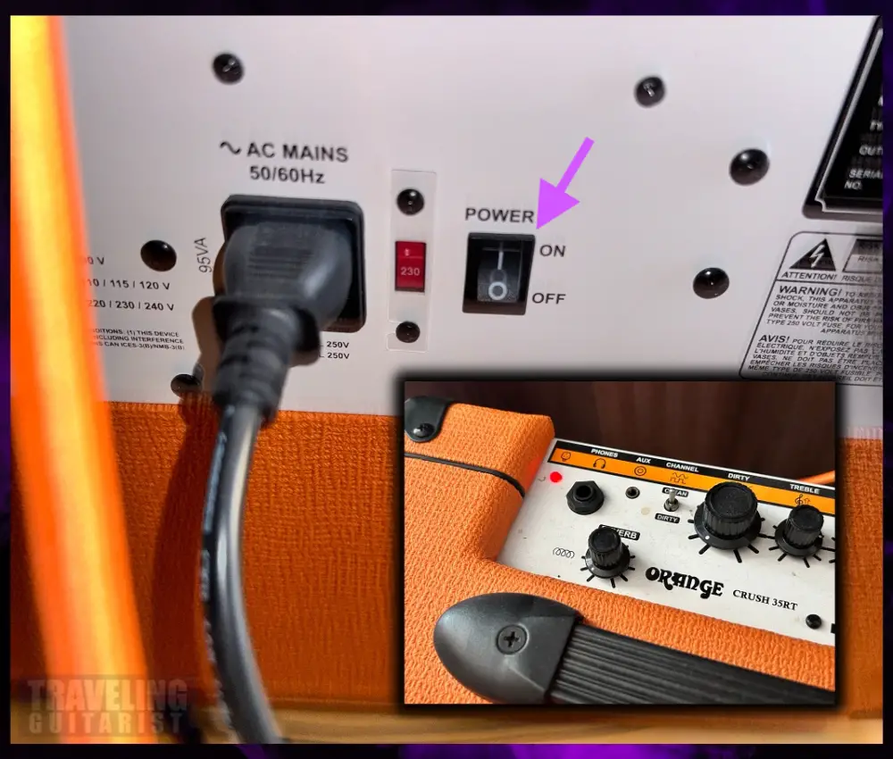 5) Power on the Amp - 1