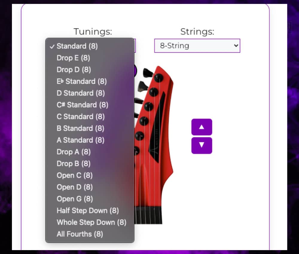 3) C) Choose A Preset Tuning - Guitar Tuner
