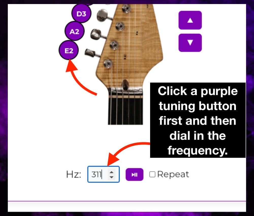 4) Choose A Custom Frequency for Odd Tunings - Guitar Tuner