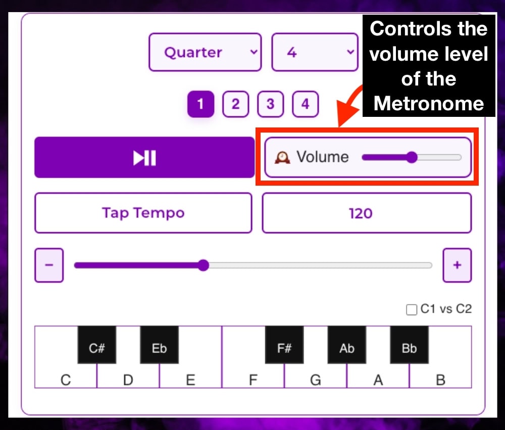 5) Volume Control - Drone Track Metronome