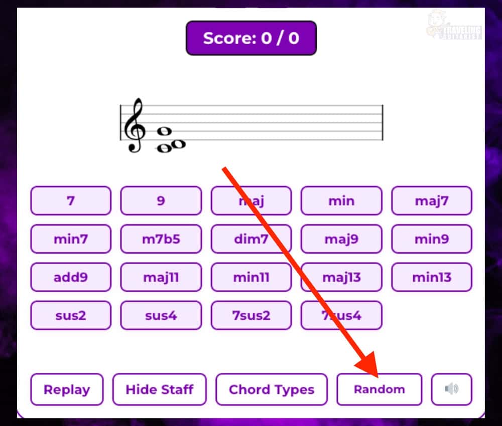 6) Use “Random” Root for More Challenge - Guitar Chord Identification Quiz 